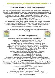 Kinderquiz zum 5 jährigen Dorfblatt-Bestehen Hallo liebe Kinder in ...