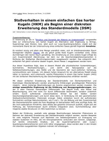 StoÃverhalten in einem Gas harter Kugeln (HKG) - Struktron