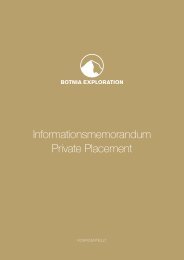 Informationsmemorandum Private Placement - Botnia Exploration