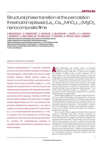 Structural phase transition at the percolation threshold in epitaxial ...