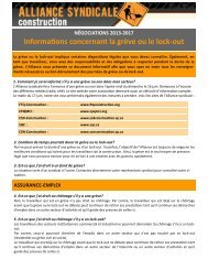Informations concernant la grÃ¨ve ou le lock-out - Sqc.ca
