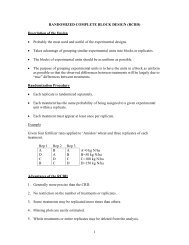 RANDOMIZED COMPLETE BLOCK DESIGN (RCBD)