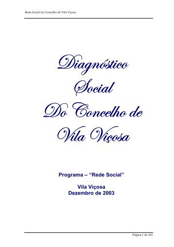 DiagnÃ³stico Social - O Portal do Concelho de Vila ViÃ§osa