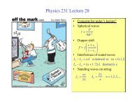 Physics 231 Lecture 28