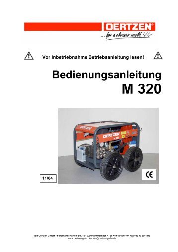 Bedienungsanleitung M 320 - von Oertzen GmbH