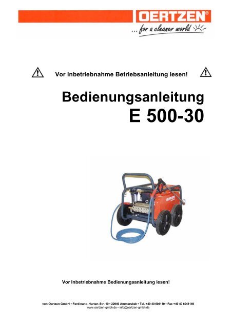 Bedienungsanleitung E 500-30 - von Oertzen GmbH