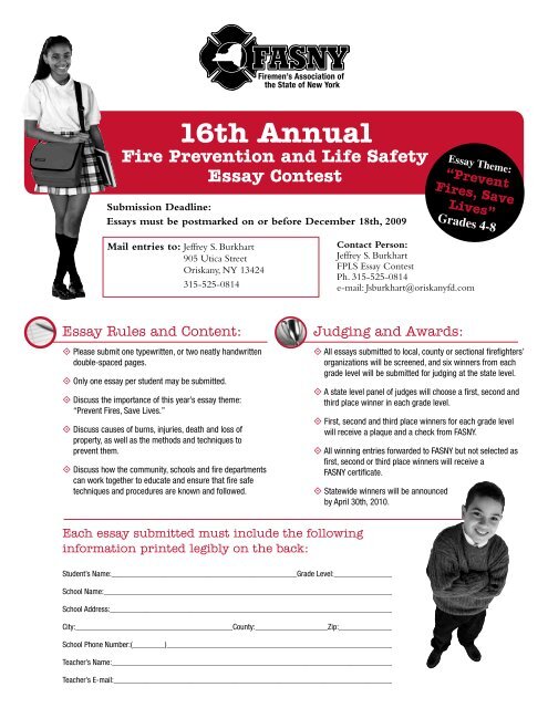 Essay About Science How To Write A College Essay Paper also Sample English Essay Th Annual Fire Prevention And Life Safety Essay Contest Fasny Compare And Contrast Essay High School And College
