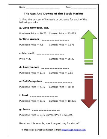 The Ups And Downs of the Stock Market - Teach-nology