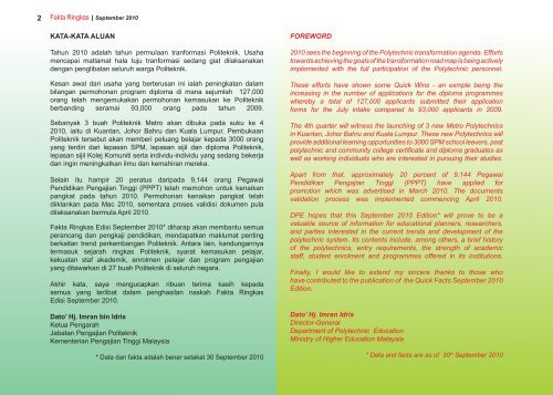 Fakta Ringkas Edisi September 2010 - Jabatan Pengajian Politeknik