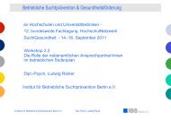 Workshop 2.2 - Betriebliche Sozial- und Suchtberatung