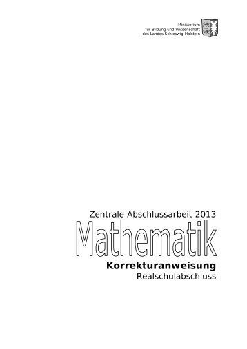 Mathematik Korrekturanweisung - Zentrale AbschlÃ¼sse in Schleswig ...