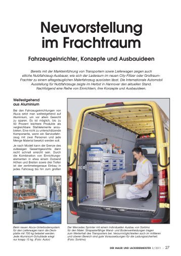 Neuvorstellung im Frachtraum Fahrzeugeinrichter, Konzepte und ...