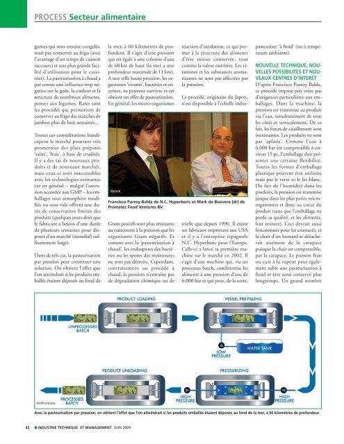 Le 'high pressure food processing' ou la pasteurisation Ã  froid