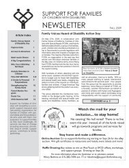 NEWSLETTER - Support for Families of Children with Disabilities