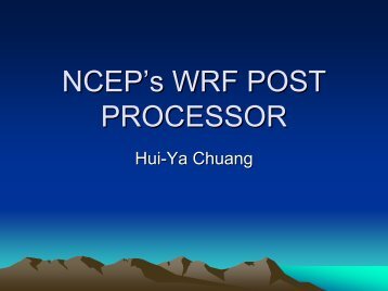 NCEP's WRF POST PROCESSOR