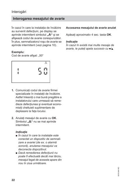 Instructiuni de utilizare Vitotronic 100 - Viessmann