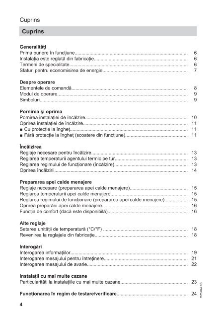 Instructiuni de utilizare Vitotronic 100 - Viessmann