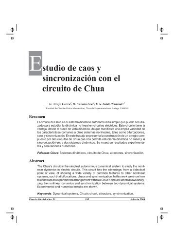 Estudio de caos y sincronizaciÃ³n con el circuito de Chua