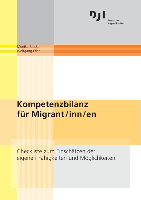 Kompetenzbilanz fÃ¼r Migrant/inn/en - Deutsches Jugendinstitut e.V.