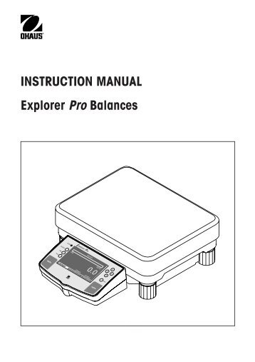 Instruction Manual Explorer Pro Balances EP12001 ... - MaRCo