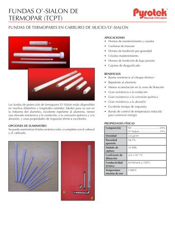 FUNDAS O'-SIALON DE TERMOPAR (TCPT) - Pyrotek