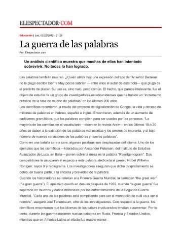 La guerra de las palabras - VersiÃ³n para imprimir ...