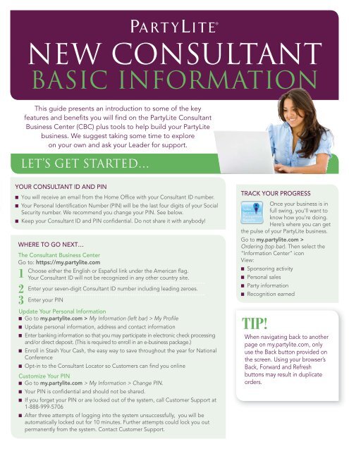 NEW CONSULTANT - PartyLite Consultant Business Center