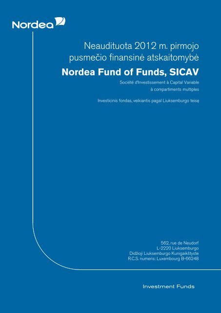 Nordea Fund of Funds, SICAV 2012 pusmeÄio ataskaita