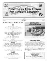 May - Grand Lodge of Pennsylvania, Independent Order of Odd ...