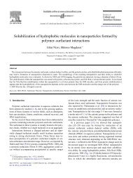 Solubilization of hydrophobic molecules in nanoparticles formed by ...
