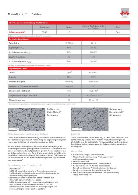 Sonderlegierung Main-Metall®