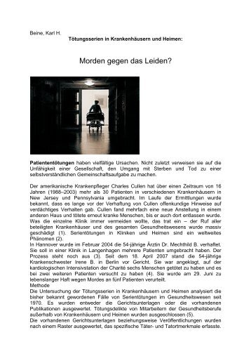 Morden gegen das Leiden - Deutsches Ãrzteblatt 28.08.2007 - dtg ...