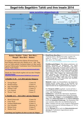 Segelinfo Tahiti - skipper-markus.de