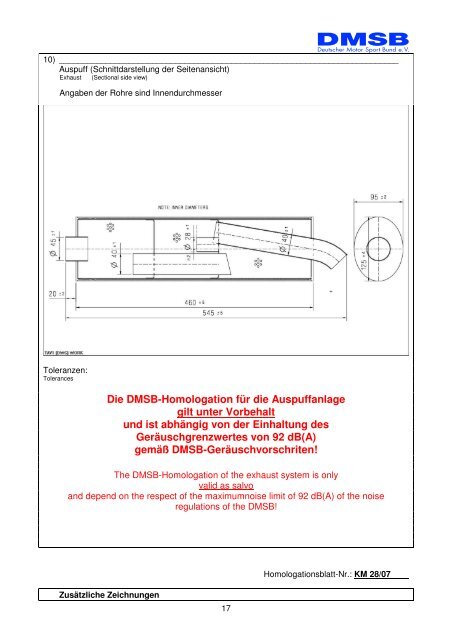 DMSB-KART Motor-Homologationsblatt