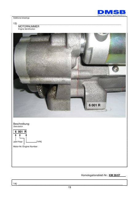 DMSB-KART Motor-Homologationsblatt