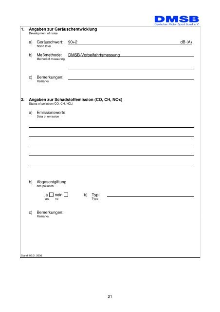 DMSB-KART Motor-Homologationsblatt