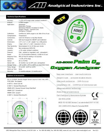 AII-2000 Palm O2 Oxygen Analyzer.