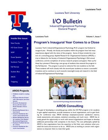 I/O Bulletin - Louisiana Tech University