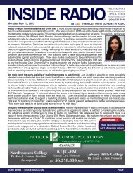 news INSIDE >> Monday, May 13, 2013