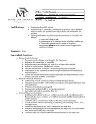 Job Description - Teacher Assistant - Moore County School System
