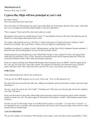 Cypress Bay High will lose principal at year's end - Broward ...