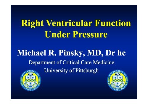 Michael Pinsky RV function under pressure