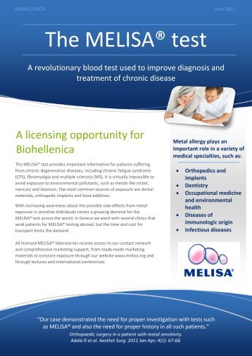 The MELISAÂ® test - MELISA Medica Foundation