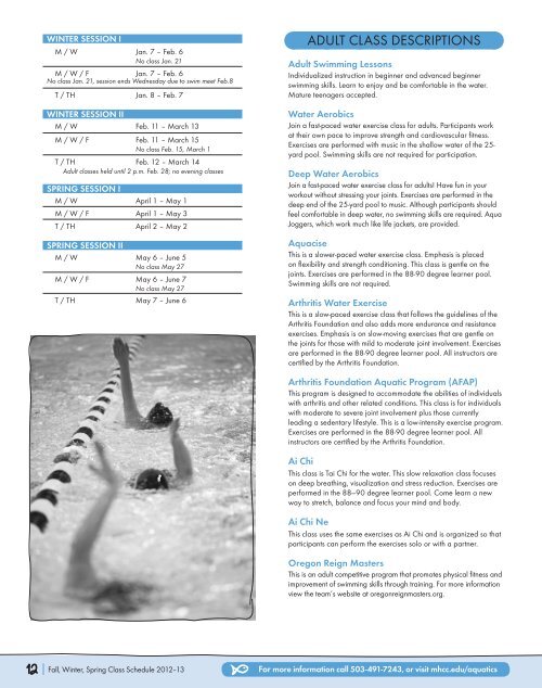 Aquatics Academic Year Schedule - PDF Format - Mt. Hood ...