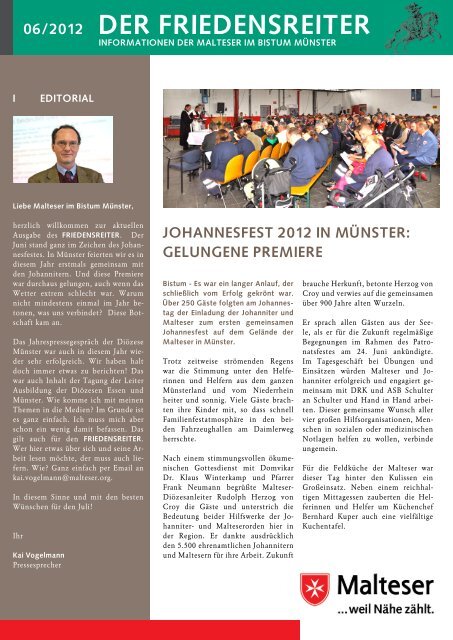 Der Friedensreiter Malteser Ochtrup