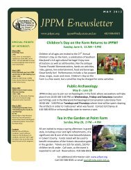 JPPM E-newsletter - Jefferson Patterson Park and Museum