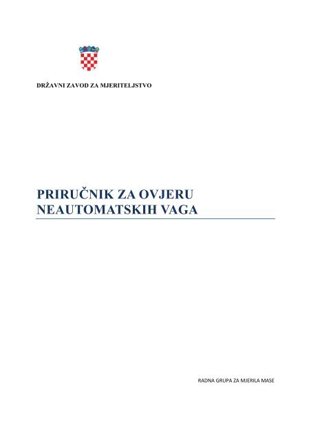 PriruÄnik za ovjeru neautomatskih vaga - radna verzija svibanj 2011