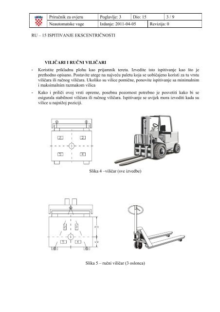 PriruÄnik za ovjeru neautomatskih vaga - radna verzija svibanj 2011