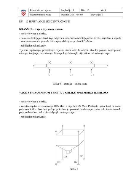 PriruÄnik za ovjeru neautomatskih vaga - radna verzija svibanj 2011