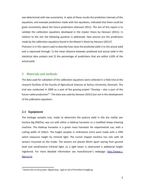 Validation of Calibration Equations Developed ... - Automatic Milking